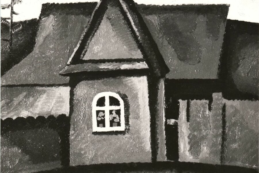 Peter Pavlovič Ossovskij, Vesnice, 1975, olej na plátně